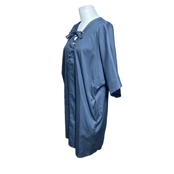 & Other Stories Dress Tunic Short Sleeve Lace-Up Neckline‎ Black Size US 10 - Picture 5 of 9